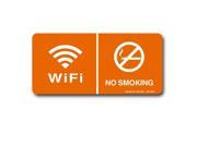 Free Wifi Zone Area and No Smoking Plastic Sticker and Sign Orange PVC Adhesive Internet Cellphone Computer
