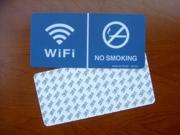 Blue Free WiFi And No Smoking Adhesive Plastic Business Sign For Your Store Bar Cafe Shop Symbol Mark Logo Sticker Internet Access 8.78 *4.13