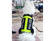 Cool Police Reflective strip Pet Dog Puppy Clothes Apparel costume Riot Vest Mesh summer velcro Black New size L