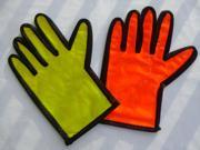 A Pair PVC Gloves for Traffic Guider Police Reflective Security Safety Parking Red Palm Green Back traffic road just like traffic lights Gloves apparel ultra th