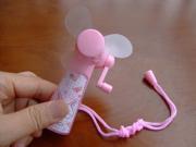 New Summer Portable Hand Cranking Mini Pocket Fan cooler cooling For Kids Children Sports hand cranked Toys fans pink