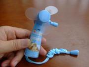 New Summer Portable Hand Cranking Mini Pocket Fan cooler cooling For Kids Children Sports hand cranked Toys fans blue