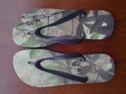 New Green Leaf Flip Flops Sandals Thongs Slippers Open Toe Stylish summer shoes casual beach EVA base flat foam Size S US SIZE 5 7