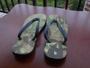 New Green Leaf Flip Flops Sandals Thongs Slippers Open Toe Stylish summer shoes casual beach EVA base flat foam size XL US SIZE 11 12