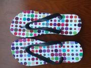New Sweet Candy Colored Flip Flops Sandals Thongs Slippers Open Toe Stylish summer shoes casual beach EVA base flat foam SIZE L US SIZE 9 10.5