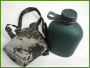 Vintage Military Canteen With Cover Stainless Steel Aluminum Water Bottle Drinkware handle outdoor Sports camping hiking climbing drinking canteen large