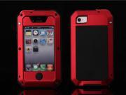 For Apple iPhone 4 4s cases covers Genuine Case Cover Skin Gorilla Glass Waterproof Dustproof Shockproof frame skin gorgeous metallic case New RED