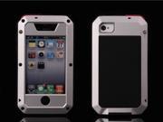 For Apple iPhone 4 4s cases covers Genuine Case Cover Skin Gorilla Glass Waterproof Dustproof Shockproof frame skin gorgeous metallic case New Silver