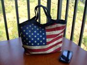 NEW USA FLAG CANVAS WOMEN S HANDBAG BAG PURSE SHOPPING BAG SCHOOL LUNCH TOTE BAG FOR GIRL KIDS LADY WOMAN WOMEN