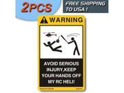 2PCS Warning Decals Danger stickers for your nitro electric gas RC Helicopter Heli 6ch 4ch etc free shipping