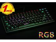 Noppoo ® Choc Mini 84 RGB backlighting NKRO 1ms REALKEY RK Technology Programmable Mechanical Gaming Keyboard NOPPOO Brown Switches Brown Switches Black bo