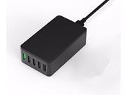 SISUN 5 Port Desktop Charging Station with Quick Charge 2.0 USB changer for iPhone 5 6 iPad Samsung Galaxy Touch Screen Tablet Cell Phone MP3 Player 5