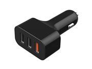 SISUN 54W 3 Port USB Car Charger with Quick Charge 2.0 and Micro USB Cable for Samsung Galaxy S7 S6 Edge Nexus 6 iPhone and More 3 Port Car Charger