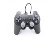 USB Wired Game Twin Dual Shock Controller Gamepad for PS2 Black 2.4G