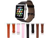 For Apple Watch iWatch Replacement Real Leather Strap Band Wrist Belt w Metal Clasp