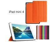 Ultra Slim Magnetic PU Leather Smart Cover With Hard Back Case For iPad Mini 4 Orange