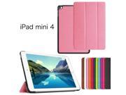 Ultra Slim Magnetic PU Leather Smart Cover With Hard Back Case For iPad Mini 4 Pink