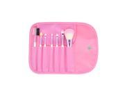 Professional 7 pcs Makeup Brush Set tools Make up Toiletry Kit Wool Brand Make Up Brush Set Case Pink
