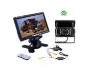 12V 24V Car Rear View Wireless Backup Camera Kit 7 TFT LCD Monitor For Truck Van