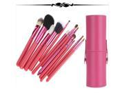 Professional 12Pcs Cosmetic Makeup Brush Tool Kit Set Cup holder Rose