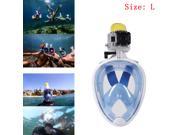 Snorkeling Mask Diving Swimming Equipment Wide View For GoPro SJ4000 Sports Camera Blue