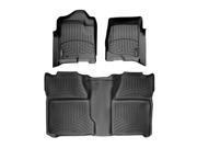 2014 Chevrolet Silverado Crew Cab 2500HD 3500HD Black WeatherTech Floor Liners Full Set 1st 2nd Row [For models without 4x4 Manual Floor Shifter]