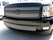 2007 2010 CHEVY SILVERADO GRILLE UPPER 2pc and LOWER 1pc 1500 series Silver Finish