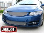 2009 2011 HONDA CIVIC 2 Door GRILLE UPPER and LOWER KIT 5pc Vents will not fit Si fog lamps Silver Finish