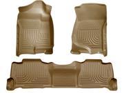 2007 2013 Cadillac Escalade Husky Liners TAN FRONT 2ND SEAT FLOOR LINERS WEATHERBEATER SERIES Will not fit Hybrid models