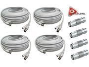 ACELEVEL 4PK RG59 PREMIUM UL LISTED 100FT CAB FOR SDI SWANN SYSTEMS WHITE COLOR