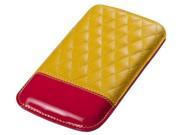 Trexta CAPI Leather Pouch Case Cover for Apple iPhone 4 4s Yellow Pink