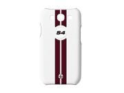 Samsung Galaxy S4 Leather Retro Racing Trexta Snap On Case Cover Burgundy White