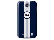 Trexta Leather Retro Racing Snap On Case Cover Samsung Galaxy S4 Blue White