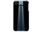 Trexta Leather Autobahn Series Snap On Case for iPhone® 4 4s Black with Grey Stripes