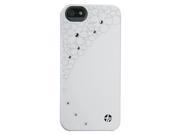 Trexta Leather Crystals Flower Snap on Nature Case for iPhone® 5 5s White