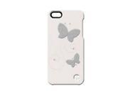 Trexta Real Genuine Leather Crystals Butterfly Case Cover for iPhone® 5 5s White Gray