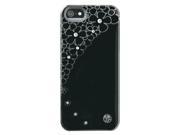 Trexta Real Leather Crystals Flower Snap on Case for iPhone® 5 5s Black