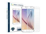 Galaxy S6 Glass Screen Protector Tech Armor Edge to Edge Ballistic Glass Samsung Galaxy S6 Screen Protector White [1 Pack]