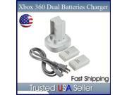 Controller Battery Charger 2 Rechargeable Battery for XBOX 360 in white