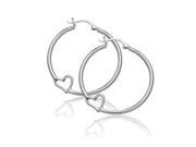New Hoop Earrings Sterling Silver Lare circle with heart shape on the side Measures 1.5 in diameter.
