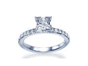 1.46 Ct. Princess Pave Real Diamond Engagement Ring GAL certified H I1 FREE ring size!