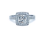 2.89 Ct. Princess Real Diamond Halo Pave Engagement Ring GAL certified G color SI3 clarity FREE ring size!