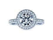 2.13 Ct. Round Diamond Engagement Halo Pave Ring GAL Certieid I color I1 clarity FREE ring size!