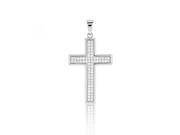 Religious Jewelry Polished Sterling Silver Micro Pave CZ Diamonds Cross Pendant with free chain Incl. ClassicDiamondHouse Gift Box Cleaning Cloth