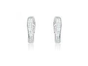 Small Micropave set Sparkling CZ Diamonds in Sterling Silver Huggie Earrings Incl. ClassicDiamondHouse Gift Box Cleaning Cloth