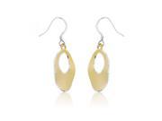 Chic Fab Gold Plated 925 Sterling Silver Diamond Cut Edge Oval Drop Earrings Incl. ClassicDiamondHouse Gift Box Cleaning Cloth