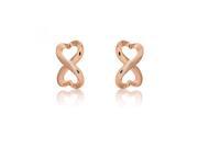 Love Infinity Hearts Design Rose Gold Plated 925 Sterling Silver Fancy Earrings Incl. ClassicDiamondHouse Gift Box Cleaning Cloth