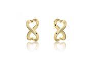 Love Infinity Hearts Design Yellow Gold Plated 925 Sterling Silver Fancy Earrings Incl. ClassicDiamondHouse Gift Box Cleaning Cloth