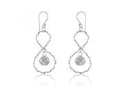 Fancy Twisted Infinity Swirls 925 Sterling Silver Ball Drop Center Dangle Earrings Incl. ClassicDiamondHouse Gift Box Cleaning Cloth