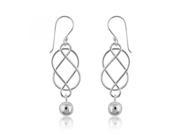 Stylish Braided Design 925 Sterling Silver with Hanging Bead Dangle Earrings Incl. ClassicDiamondHouse Gift Box Cleaning Cloth